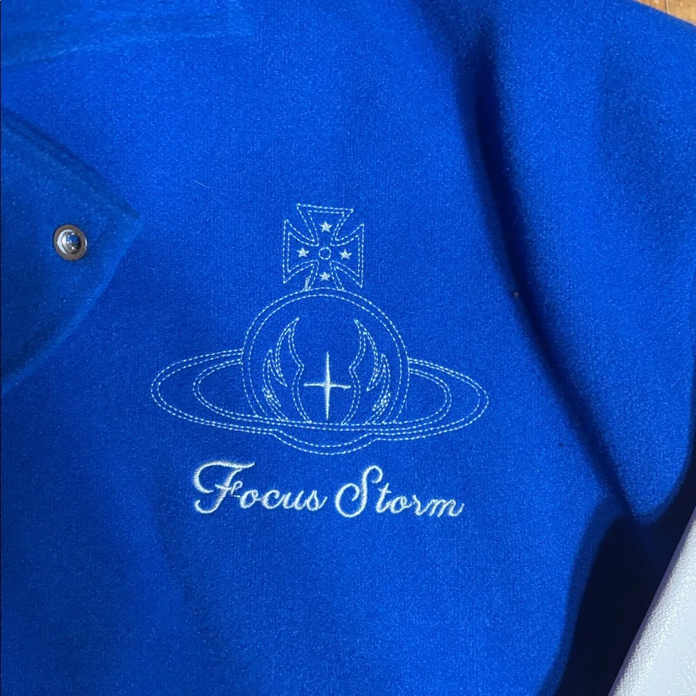 Aelfric Eden Focus Storm Blue and White Varsity Jacket - Picture 3 of 9